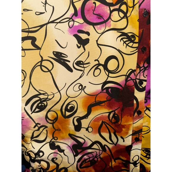 Live 4 Truth Artsy Swimsuit Cover Up Women's 2X Button Up Ties Art to Wear - Picture 8 of 8